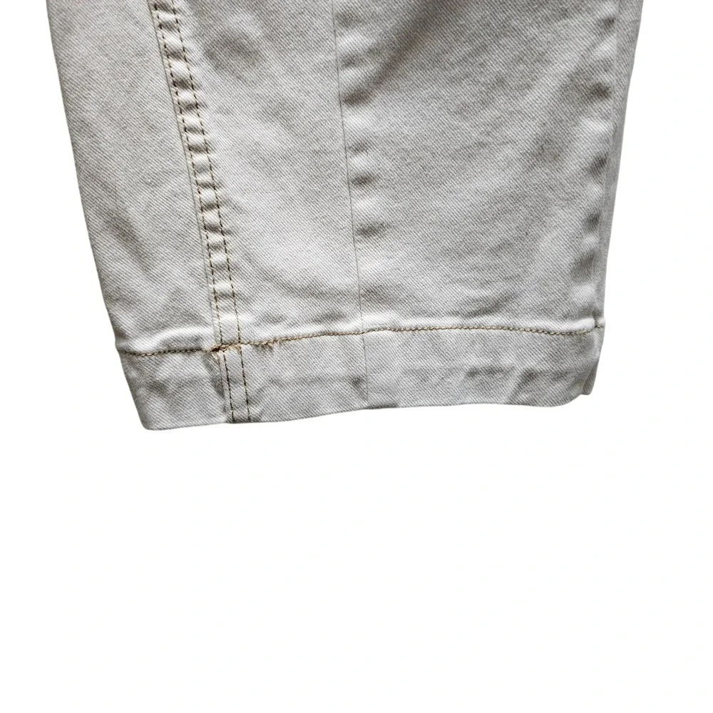 FREE PEOPLE High-Waisted Pleated Carrot Jeans Ecru Sz 2